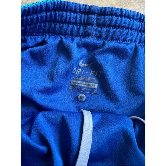 Nike Dri-Fit Gym Shorts Running Athletic Blue & Aqua Womens Medium VGUC $39 - Picture 4 of 6